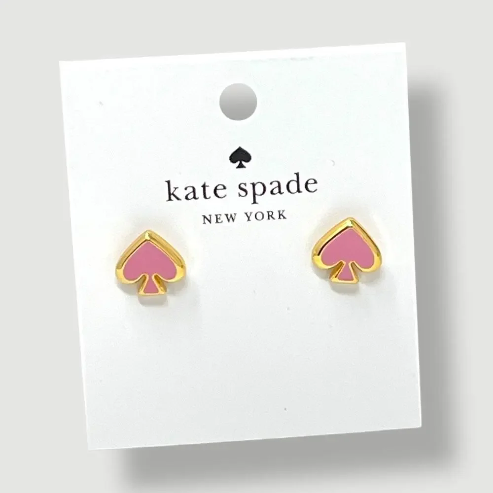 🆕 Kate Spade New York Surf Pink Everyday Spade Enamel Stud Earrings NWT